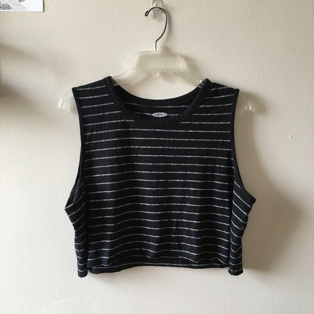 black and white crop tank